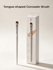 GUOXIAONIU Sloped Tongue Concealer Brush, Multi-Use Makeup Brush, Soft Springy Bristles, Beginner Friendly For Dark Circles Tear Troughs Spots Acne Coverage - Rose Gold #398 Tongue-shaped - View 10