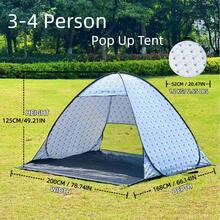 1pc Latest Model Beach Sunshade Automatic Quick-Open Tent, Portable Lightweight Pop-Up Tent. Large Window For Ventilation, Keep Cool While Enjoying Outdoor Scenery. Perfect For Parks, Beaches, Garden Gatherings And Picnics, Sports Events All-Day Sun Protection. - Multicolor - View 3