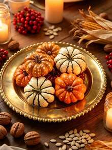 9/1pc -Random Artificial Pumpkins Fake Pumpkins, Autumn Harvest Faux Pumpkin Set For Home Decor, Fall Pumpkins Decor Set, Mini Artificial Pumpkins Decorations For Home, Wedding, Fall Centerpieces Decor, Halloween, Thanksgiving - Multiple Styles - View 4