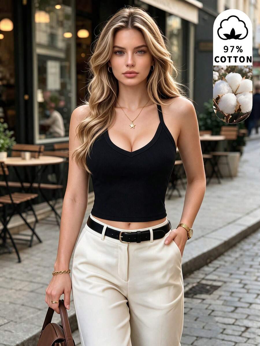 Women's Elegant White Formal Strapless Top - Textured Spring/Summer Backless Cropped Top Suitable For Party, Vacation, Business Wear - Black - View 1