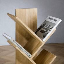 Bücherregal betonoptik - freistehendes Standregal für Bücher, Baumregal, hergestellt aus hochwertiger Spanplatte - Sonoma Eiche - Übersicht 5