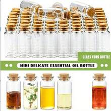 30pcs Mini DIY Glass Bottles With Cork Stoppers, Exquisite Sealed Mini Glass Jars With Lids, Suitable For Handmade Crafts, Decoration, Party Favors, DIY Crafting - Multicolor - View 6