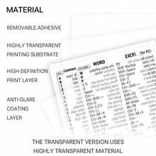 1pc Shortcut Key Stickers Compatible With Apple/Windows Laptop Full Series WORD & EXCEL Software Black/White/Transparent Optional - View 11