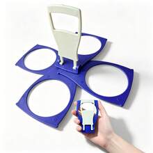 Foldable Portable Cup Holder/Drink Rack Reusable 2/3/4 Cups Takeout Coffee/Beverage Cup Storage Pocket Size Spill-Proof Suitable For Music Festival/Sports Game/Concert/Picnic/Car/Travel Blue - 4-cup Capacity - View 7