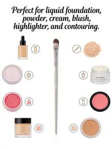 GUOXIAONIU Sloped Tongue Concealer Brush, Multi-Use Makeup Brush, Soft Springy Bristles, Beginner Friendly For Dark Circles Tear Troughs Spots Acne Coverage - Rose Gold #398 Tongue-shaped - View 6