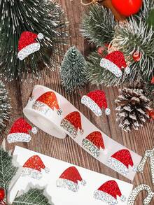 500pcs Self-Adhesive Laser Glossy Red Christmas Hat Doodle Stickers, DIY Decorative Stickers For New Year And Holiday Parties - Multicolor - View 5