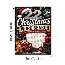 Christmas Word Search Puzzle NoteBook 22 Pages For Adults Seniors Family Fun Gift,Multiple Styles Available,No Pen Include - Rectangle - View 7