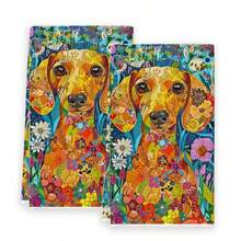 2pcs/Set, Colorful Bohemian Style Towel Set, Kitchen Towels, Soft Quick-Drying Cleaning Cloth, Christmas Gift For Family And Friends, Best Kitchen Towels. - Yellow - View 7