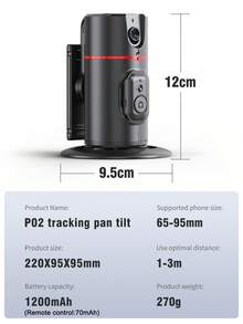 TOKQI Auto Face Tracking Gimbal Stabilizar For Smartphone,360° Rotation Detachable Phone Holder With Bluetooth Wirless Remote Control,No App Required,Compatible With IOS, Android,For Photography,Summer Vacation, Travel, Outdoor Activities, Live Streaming - View 12