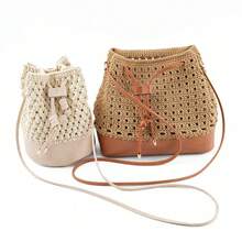 2pcs Bucket Bag Drawstring Modification Accessories, Lobster Clasp Shoulder Strap + Drawstring Rope, Knitted Bag Replacement Strap, Bag Modification Accessories Set, Drawstring Bag Modification Parts, DIY Wallet Making Supplies - Multicolor - View 5