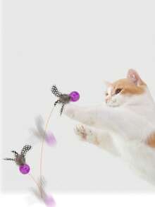 1/2/3/4/5pcs Elastic Ball Caterpillar Shape Cat Teaser Toy, Self-Entertainment Pet Toy - Multicolor - View 4