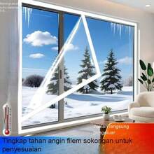 Winter Home Thermal Insulated Window Curtain, Self-Adhesive Sealing Windproof Window Film, Thickened Insulation Membrane For Bedroom, Double-Sided Adhesive With White Edging - Transparent Thermal Curtains - View 36