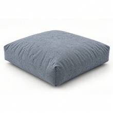 70x70 Cm Tufted Floor Cushion, Made In Turkey, Square Seating Pillow For Indoor & Outdoor Use - Grey - View 2