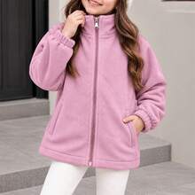 Sudadera Tipo Polar con Cierre | Niña | Suavidad y Calidez Todo el Día - Rosa - Ver 2