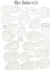 10pcs/40pcs Transparent Embossed Bookmarks, Perfect For DIY Crafts, Art Craft Set, Suitable For Reading Enthusiasts, Great Handmade Gift For Friends And Family - Multicolor - View 10