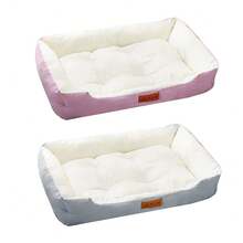 1pc Semi-Enclosed Square Small Pet Bed, Soft Padded Thick Edge Pet Sleeping Mat, Warm Pet Nest Pad, Comfortable Soft Pet Resting Bed, Suitable For Indoor And Cage Use, Fit For Kittens, Rabbits, Guinea Pigs, Ferrets, Autumn/Winter Small Animal Sleep Accessories - View 4