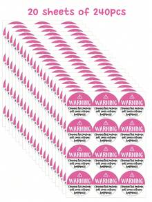 10 Sheets 120Pcs/1.5 Inch/37mm Black And Pink Cute Warning, Extremely Happy Labels Thank You Packaging Stickers, Happy Post Stickers Cute Happy Mail Stickers, Postage Stickers, Gift Wrapping, Envelope Seals - Humorous Warning - View 11