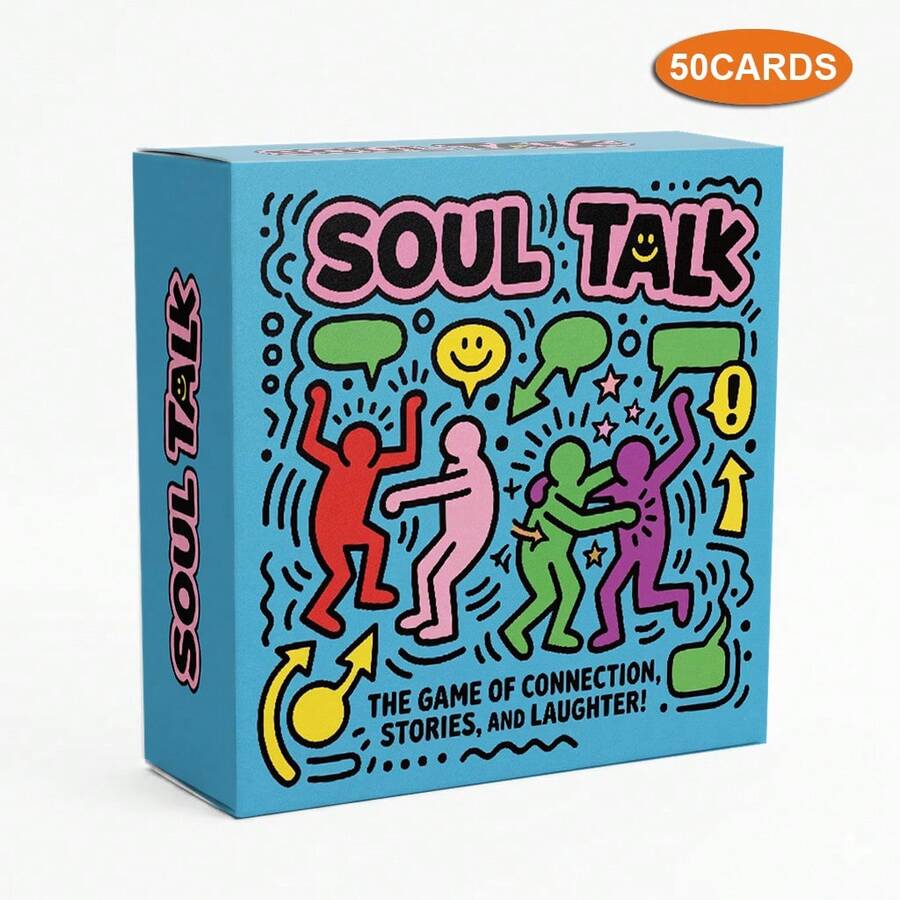 Family Deep Communication Cards, Intimate Relationship Conversation Cards, Emotional Icebreaker Chat Cards, Tabletop Conversation Question Cards, Holiday Gathering Emotional Connection Tool - Blue - View 1