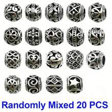 10/20pcs Mixed Vintage Silver Hollow Filigree Alloy Spacer Beads, Suitable For DIY Necklace Bracelet Jewelry Making Accessories - Antique Silver - View 10