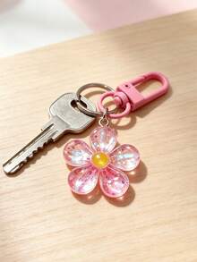 Flower Keychain. Small Flower Bag Charm. Bag Charm. Flower Pendant. Accessories Earphone Case Car Decor Halloween Transparent Flower Keychain Cute Keychain Pendant Bridesmaids Gift - Multicolor - View 3