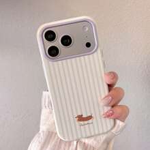 1pc Striped Dachshund Phone Case Compatible With Iphone 17 Pro Max, 17 Pro, 16, 15, 14, 13, Soft Shell With Independent Buttons, Anti-Drop - White - View 2