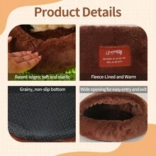 ITANDME Round Guinea Pig Bed, Semi-Enclosed Design, High Side Walls, Non-Slip Base, Winter Guinea Pig Bed, Suitable For Guinea Pigs, Degus, Ferrets And Other Small Pets - View 5