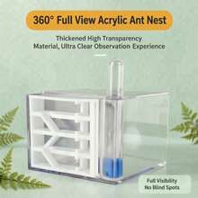 Star Cube Acrylic Transparent Ant Nest | 360° Panoramic Observation + Automatic Humidification System, Escape-Proof Easy Cleaning, Student Science Education Exotic Pet Breeding Habitat - Clear - View 6