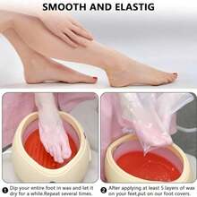 600 Pcs Disposable Plastic Foot Cover Foot Paraffin Bath Mats For Pedicure Foot Moisturising Socks Spa Foot Care With Sticker For Tight Closure - Multiple Styles - View 6