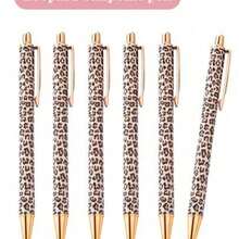 4pcs/Set Random Leopard Print Ballpoint Pens, Retractable Design, Multiple Patterns, Minimalist Printed Pens, Suitable For Weddings, Parties, Daily Use, Gifts, Perfect Valentine's Day Gift For Friends And Family - A - View 5