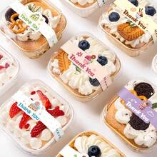 50/100pcs Baking Dessert Packaging Sealing Stickers For Cupcakes, Sealing Decorative Labels, DIY Stickers, Bakery Packing Box Strip Stickers, Adhesive Label Stickers, Dessert Cake Packaging Box Sealing Stickers, Gift Packaging Decoration Stickers - Multicolor - View 9