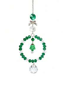 1pc Crystal Christmas Hanging Ornament, Suitable For Christmas Tree Decoration, Creating Festive Atmosphere, Living Room/Balcony/Window And Other Multiple Scenes Christmas Decorative Pendant - Christmas Wreath Ornament - View 8