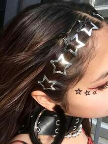 10/20/30/50/100pcs European And American Hot-Selling Five-Pointed Star BB Hair Clips, Sweet Cool Hot Girl Bangs Clips, Star Hair Accessories Side Clips - Multicolor - View 4
