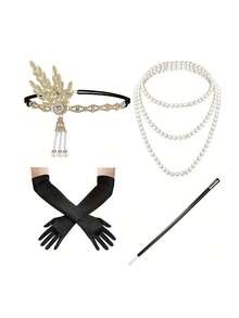 1 Set Women's 1920s Flapper Costume, Beaded Fringe Tycoon's Wife Outfit, Suitable For Roaring 20s Or Harlem Nights Theme, Halloween - Multicolor - View 19
