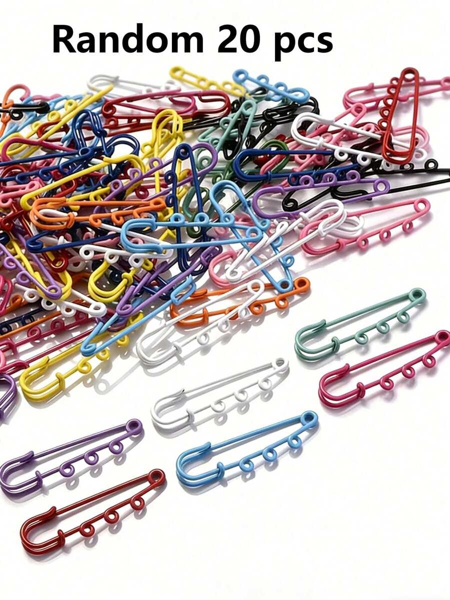 20pcs Random 6.5CM Multicolor Safety Brooch - DIY Jewelry Making Blank Base And Accessories, Brooch, DIY Supplies - Multicolor - View 1