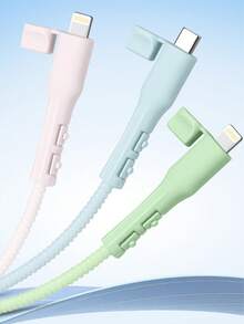 3 قطع واقي كابل USB-C قابل للتعديل؛ واقي كابل الشحن المضاد للكسر مع سدادة الغبار؛ ملحق/بطانية كابل مرن لكابلات الشحن من نوع Type-C. - متعدد الألوان - مشاهدة 12