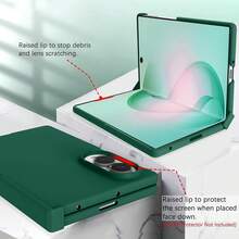 keshengtai 糖果色手機殼，附鉸鏈保護，硬 PC 背板保護手機殼，相容於 Galaxy Z Fold 8 - 綠色 - 查看 8