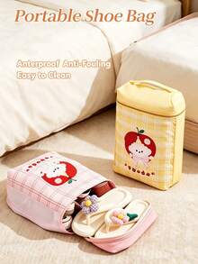 1PC/4PCS Tas Penyimpanan Sepatu Bermotif Kartun Anak Anjing, Kantong Sepatu Perjalanan Portabel dengan Pegangan Atas, Organizer Sepatu Ritsleting Anti Debu, Tas Sepatu Ringan untuk Perjalanan Bisnis, Liburan, Berkemah, Aksesori Penyimpanan dan Pemilahan Sepatu Rumah Tangga - MultiWarna - View 2