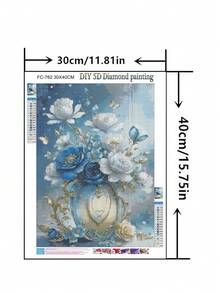 1pc DIY Diamond Painting Sticker Embroidery Flower Vase Home Decor Full Drill 30*40cm/40x50cm - Sets - View 2