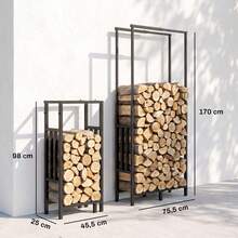 Outsunny Racks de Lenha - negro - Ver 7