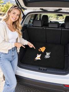 Cute Cat-Print Trunk Mat, Non-Slip Protective Mat, Dirt-Resistant Floor Mat, Waterproof And Wear-Resistant Trunk Liner, Universal Car Non-Slip Trunk Mat, Car Interior Decoration-Perfect For Pet Owners And Car Enthusiasts - Multicolor - View 5