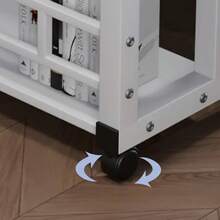 Escritorio de Computadora Móvil de Altura Ajustable con Ruedas y Almacenamiento, Mesa de Trabajo Multiusos, Estructura Resistente, Fácil de Desplazar, Ideal para Oficina en Casa, Estudio y Sala de Estar - Negro - Ver 3