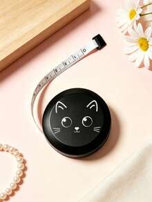 Cute Cat Mini Telescopic Measuring Tape, 59.06 Inches, Double-Sided Metric And Imperial, Soft Sewing Tape - Cute Cat Mini Retractable Tape Measure - View 2