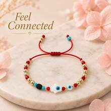 1PC Fashion Casual Evil Eye Bracelet, Adjustable Red String Lucky Protection Bracelet, Lucky Bracelet, Daily Wear - Multicolor - View 1