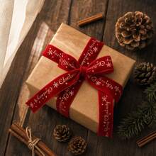 Cintas de terciopelo de Navidad, cintas de decoración suave para embalaje de regalos, arcos hechos a mano, árboles de Navidad y decoraciones de pastel - Rojo - Ver 4