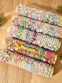 5pcs Handmade DIY Glass Bead Alloy Pendant Bracelet Bohemian Style Women's Bracelet Random Color And Style - Colorful - View 2