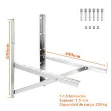 Wall Mount Bracket For 1-2 Ton Mini Split Air Conditioner, Stainless Steel, 180 Kg Capacity, Condenser Base With Installation Kit - Silver - View 4