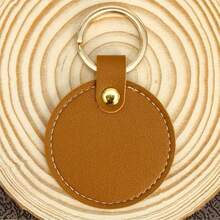 4pcs/12pcs DIY Handmade Jewelry Large Round Creative Leather Keychain, Leather Heart Pendant Key Ring, Fashion Key Ring, Bag Accessory, Unique Backpack Charm, Car Keychain, Birthday Gift, Party Favor, Winter - Multicolor - View 24