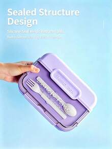1pc Lunch Boxes, Portable Lunch Kit Set,720ml Divided Stainless Steel Bento Box,Food Container With Complete Tableware,Reusable Meal Storage Carrier,Back To School Supplies,Student Daily Meal Pack,School Food Organizer,Portable Food Case - Multicolor - View 5