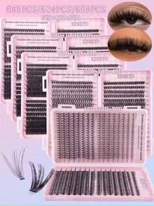 528pcs Individual False Eyelash Book, Large Capacity, 9-16mm Mixed Length Cluster False Eyelashes, Suitable For Beginners For DIY At-Home Eyelash Extension Kit - DD - View 5