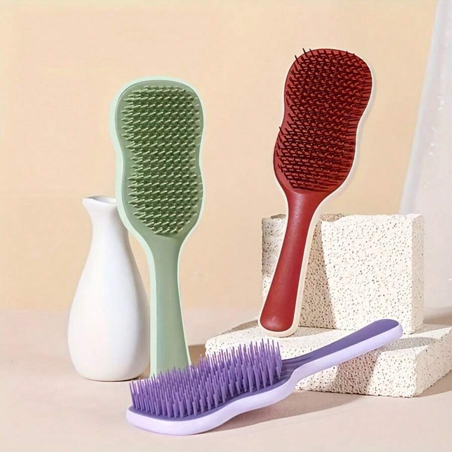 1set/1pc Comb And Black Cleaning Brush, Smooth Detangling Comb - Gentle Scalp Massage, Easy To Untangle, Anti-Static, Creates Shine - Suitable For Daily Home Use - Multicolor - View 1